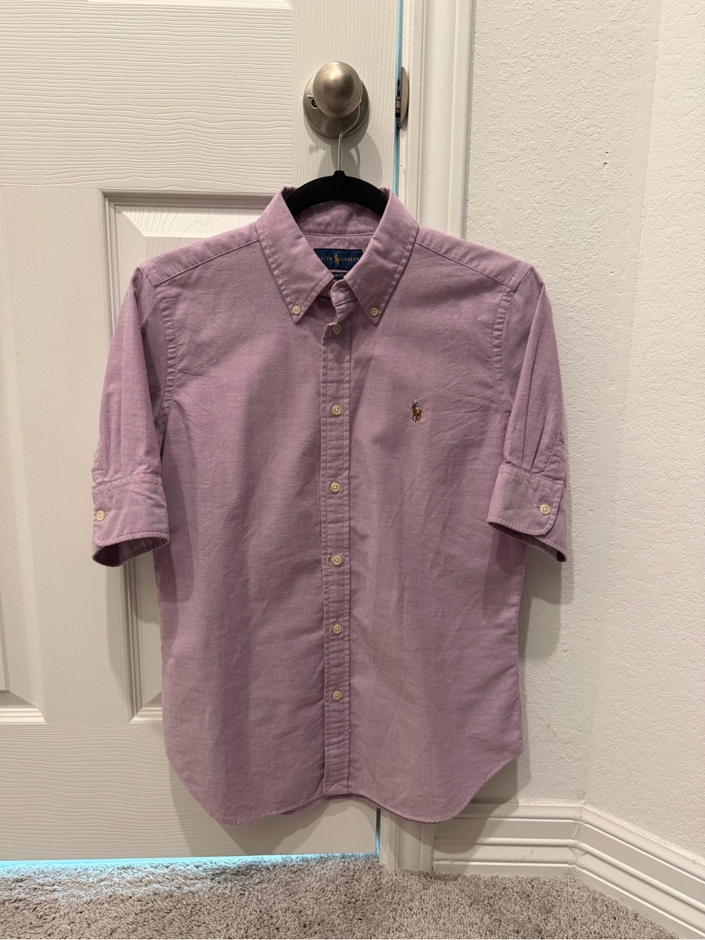 Ralph Lauren Short-Sleeve Button-Down Shirt - Lilac